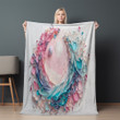 Pastel Shades Of Pink And Blue Printed Sherpa Fleece Blanket Paperwork Galaxy Design