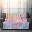 Pastel Colored Clouds Printed Sherpa Fleece Blanket Art Design For Kids