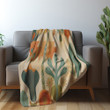 Organic Shapes Moroccan Inspired Pattern Printed Sherpa Fleece Blanket Geometric Design