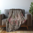 Pink Flower Patterns On Old Wooden Printed Sherpa Fleece Blanket Texture Design
