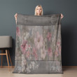 Pink Flower Patterns On Old Wooden Printed Sherpa Fleece Blanket Texture Design