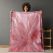 Pink Floating Feathers Printed Sherpa Fleece Blanket Illusion Design