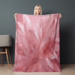 Pink Floating Feathers Printed Sherpa Fleece Blanket Illusion Design