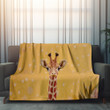 Playfulness Giraffe Printed Sherpa Fleece Blanket Animal Design For Kids
