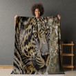 Panther Flagstone Pattern Printed Sherpa Fleece Blanket Realistic Animal Hunting Design