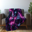 Pink Futuristic Veins Marble Printed Sherpa Fleece Blanket Texture Design