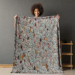 Pastel And Earthy Tones Mosaic Printed Sherpa Fleece Blanket Terrazzo Pattern Design