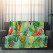 Painting Lime Pineapple Printed Sherpa Fleece Blanket Fruit Design