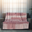 Pink Tribal With Geometric Lines Printed Sherpa Fleece Blanket Pointillist Dots And Dashes