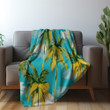 Palm Trees Sky Pattern Printed Sherpa Fleece Blanket Summer Design