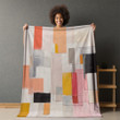 Painting Color Block Printed Sherpa Fleece Blanket Geometric Design