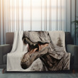 Pencil Drawing Dinosaur Printed Sherpa Fleece Blanket Animal Design