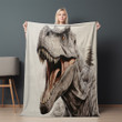 Pencil Drawing Dinosaur Printed Sherpa Fleece Blanket Animal Design