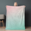 Pastel Pink Mint Green Printed Sherpa Fleece Blanket Gradient Design