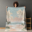 Peacefulness Of Summer Printed Sherpa Fleece Blanket Landscape Design