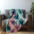 Pastel Tessellate Mesh Pattern Printed Sherpa Fleece Blanket Geometric Pattern Design