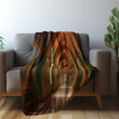 Painting Of A Hallway With Round Arches Printed Sherpa Fleece Blanket Trompe L�oeil Design
