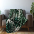 Palm Leaves Pattern Printed Sherpa Fleece Blanket Tropical Design