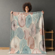 Pink And Blue Seashells Printed Sherpa Fleece Blanket Summer Landscape Design