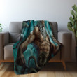 Poseidon In Water Printed Sherpa Fleece Blanket Greek Mythology