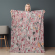 Pink And Gray Terrazzo Pattern Printed Sherpa Fleece Blanket Realistic Design