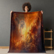 Planet Out Of Space Yellow Palette Printed Sherpa Fleece Blanket Galaxy Design