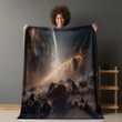 Planets Out Of Space Printed Sherpa Fleece Blanket Galaxy Design