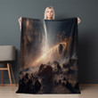 Planets Out Of Space Printed Sherpa Fleece Blanket Galaxy Design
