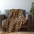 Repetitive Leopard Print Printed Sherpa Fleece Blanket Animal Design