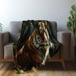 Realistic Tiger Printed Sherpa Fleece Blanket Animal Painting Design