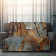 Rusted Metal Peeling Paint Printed Sherpa Fleece Blanket Industrial Texture Design