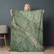 Savannah Green Marble Printed Sherpa Fleece Blanket Texture Design