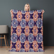 Red And Purple Moroccan Tilework Printed Sherpa Fleece Blanket Geometric Design