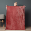 Ruby Red Concrete Printed Sherpa Fleece Blanket Texture Design