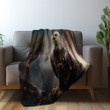 Realistic Eagle And Fireworks Printed Sherpa Fleece Blanket Patriotic Design