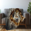 Red Fox Through Hole Printed Sherpa Fleece Blanket Animal Design