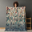 Retro Inspired Polka Dots Printed Sherpa Fleece Blanket Pattern Design