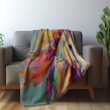 Rainbow Unicorn Brushstrokes Printed Sherpa Fleece Blanket Animal Design