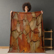 Rusted Metal With Rust Scratched Printed Sherpa Fleece Blanket