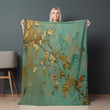Rusty Surface With Shiny Leaves Printed Sherpa Fleece Blanket