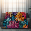Rainbow Mandala Flowers Printed Sherpa Fleece Blanket Seamless Pattern Design