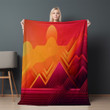 Retro Gradient Of Warm Colors Printed Sherpa Fleece Blanket Geometric Design
