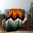 Retro Chevron Zigzag Printed Sherpa Fleece Blanket Pattern Design