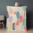 Retro Pastel Dots Printed Sherpa Fleece Blanket Geometric Pattern Design