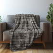Realistic Old Gray Brick Wall Printed Sherpa Fleece Blanket Texture Design