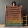 Rainbow Brick Wall With Cracks Printed Sherpa Fleece Blanket Texture Design