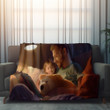 Reading Bedtime Story Printed Sherpa Fleece Blanket Fathers Day Design