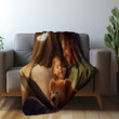 Reading Bedtime Story Printed Sherpa Fleece Blanket Fathers Day Design