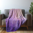Purple Lavender Printed Sherpa Fleece Blanket Summer Floral Design