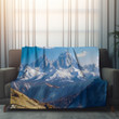 Realistic Enormous Mountains Printed Sherpa Fleece Blanket Landscape Design
